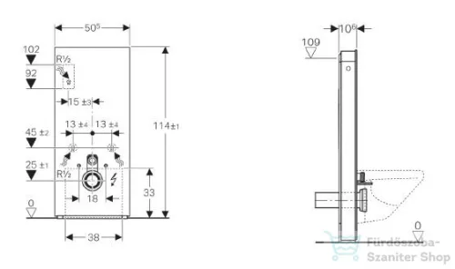 Geberit Monolith Plus szanitermodul fali WC-hez,114 cm fekete üveg/alumínium feketekróm 131.231.SJ.6