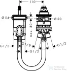 Hansgrohe HG 2-lyukú egykaros kádcsaptelep alaptest peremre építhető  13159180