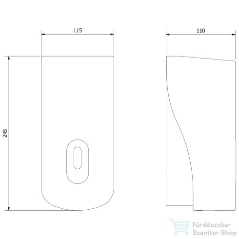 AQUALINE fali szappanadagoló, 115x245x110mm, 1000ml, fehér (1319-73)