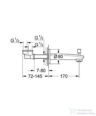 Grohe EUROSTYLE COSMOPOLITAN 17 cm-es kádkifolyó váltóval,króm 13277002