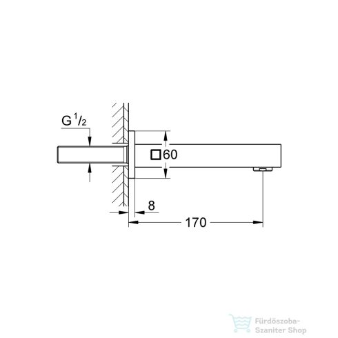 Grohe EUROCUBE 17 cm-es kádkifolyó,Supersteel 13303DC0