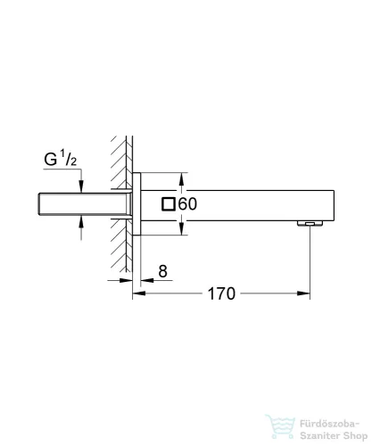 Grohe EUROCUBE 17 cm-es kádkifolyó,Supersteel 13303DC0