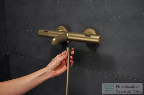Hansgrohe Ecostat Fine termosztátos kádtöltő csaptelep, szálcsiszolt bronz 13325140