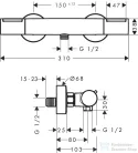 Hansgrohe Ecostat Element termosztátos zuhany csaptelep, szálcsiszolt bronz 13346140