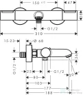 Hansgrohe Ecostat Element termosztátos kádtöltő csaptelep, szálcsiszolt bronz 13347140