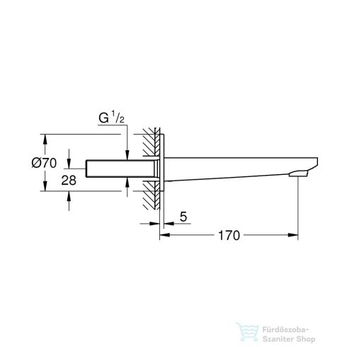 Grohe Lineare 17 cm-es kádkifolyó.Brushed Hard Graphite 13383AL1