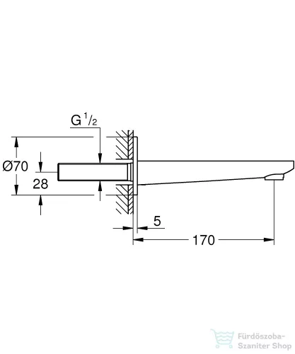 Grohe Lineare 17 cm-es kádkifolyó,Supersteel 13383DC1