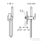 TRES Study Exclusive Fali bidet csaptelep kézizuhannyal steel 134123AC