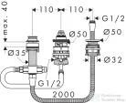 Hansgrohe HG alaptest 3-lyukú kádcsaptelephez 13439180