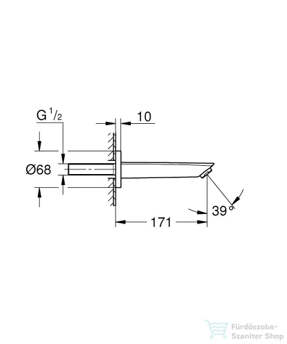 Grohe EUROSMART 17,1 cm-es kádkifolyó,Matt fekete 134482433