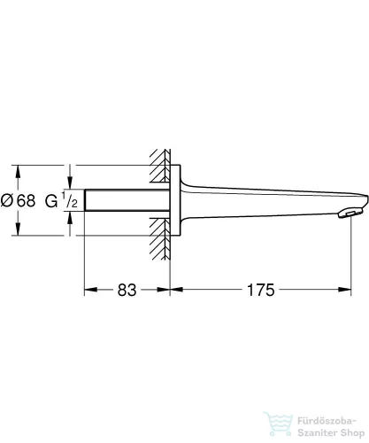Grohe EUROECO 17,5 cm-es kádtöltő, króm 13471001