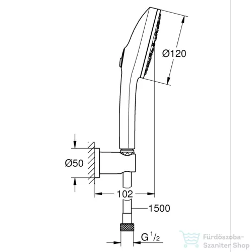 Grohe VITALIO JOY+ 120 3 funkciós zuhanyszett, Brushed Hard Graphite 134865AL00