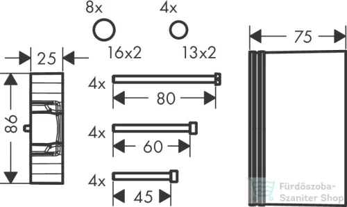 Hansgrohe 25 mm-es toldó iBox alaptesthez 13595000