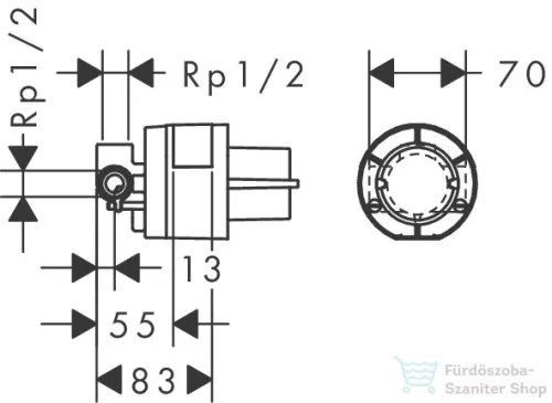 Hansgrohe Alaptest egykaros, falsík alatti zuhanycsapetelep színkészlethez DN15 13620180