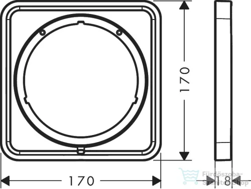 Hansgrohe AXOR SHOWERSELECT ID Softsquare hosszabbító rozetta (5 mm), rozsdamentes acél hatású 13640800