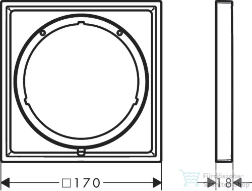 Hansgrohe AXOR SHOWERSELECT ID Square hosszabbító rozetta (5 mm), rozsdamentes acél hatású 13641800