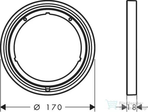 Hansgrohe AXOR SHOWERSELECT ID Round hosszabbító rozetta (5 mm), szálcsiszolt arany hatású 13642250