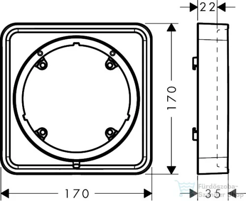 Hansgrohe AXOR SHOWERSELECT ID Softsquare hosszabbító rozetta (22 mm), szálcsiszolt arany hatású 13643250