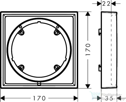 Hansgrohe AXOR SHOWERSELECT ID Square hosszabbító rozetta (22 mm), szálcsiszolt vörös arany hatású 13645310