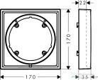 Hansgrohe AXOR SHOWERSELECT ID Square hosszabbító rozetta (22 mm), matt fekete 13645670