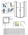 Radaway Eos II KDD 80x80 szögletes zuhanykabin 13799460-01L+13799460-01R