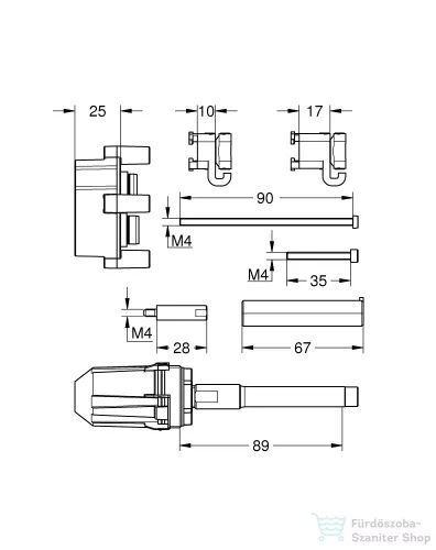 Grohe Rapido SmartBox univerzális hosszabbító készlet, 25 mm,14056000
