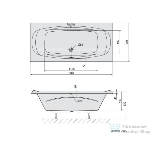 Sapho POLYSAN Garda kád 190x90x44 14111