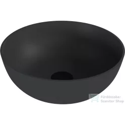   Sapho BANERA ROUND 39 cm-es öntöttmárvány mosdó leeresztő nélkül, matt antracit 14337_51