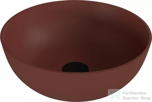 Sapho BANERA ROUND 39 cm-es öntöttmárvány mosdó leeresztő nélkül, matt barna 14337_71