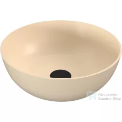   Sapho BANERA ROUND 39 cm-es öntöttmárvány mosdó leeresztő nélkül, matt bézs 14337_81