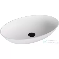   Sapho BANERA OVAL 60x40 cm-es öntöttmárvány mosdó, matt fehér 14397MAT