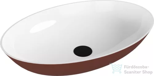 Sapho BANERA OVAL 60x40 cm-es öntöttmárvány mosdó, fényes fehér/matt barna 14397_72