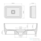 Sapho BANERA SQUARE öntöttmárvány mosdó, 50x36cm (14596)