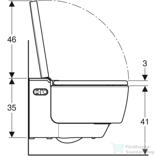 Geberit AquaClean Mera Comfort perem nélküli wc+okos wc tető fehér takarólappal,fehér 146.212.11.1(146.213.11.1)