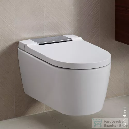 Geberit AquaClean Sela perem nélküli wc+okos wc tető fényes króm takarólappal,fehér 146.222.21.1 (146.223.21.1)