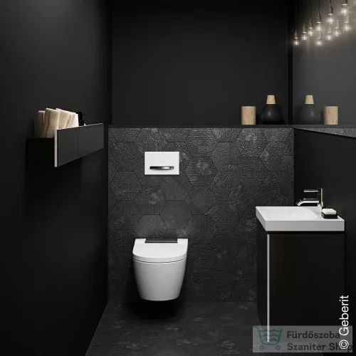Geberit AquaClean Sela perem nélküli wc+okos wc tető fényes króm takarólappal,fehér 146.222.21.1 (146.223.21.1)