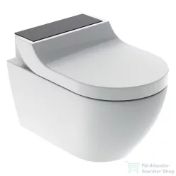   Geberit AquaClean Tuma Comfort perem nélküli wc+okos wc tető fekete üveg takarólappal,fehér 146.292.SJ.1 (146.293.SJ.1)