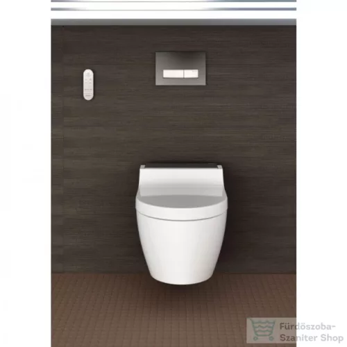 Geberit AquaClean Tuma Comfort perem nélküli wc+okos wc tető fekete üveg takarólappal,fehér 146.292.SJ.1 (146.293.SJ.1)