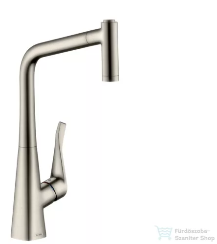 Hansgrohe HG Metris konyhai csaptelep kihúzható fejjel, rozsdamentes acél hatású 14820800