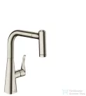 Hansgrohe Metris egykaros konyhai csaptelep 220 kihúzható kifolyóval, rozsdamentes acél hatású 14834800