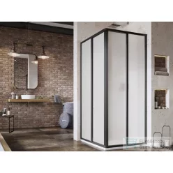   Ravak SUPERNOVA SRV2+SRV2 100x100 cm-es tolóajtós,sarokbelépős zuhanykabin,fekete/pearl 14VA03O211SET100100
