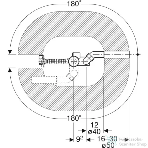 Geberit excenteres automata le- és túlfolyógarnitúra beépítő készlettel,króm 150.520.21.6