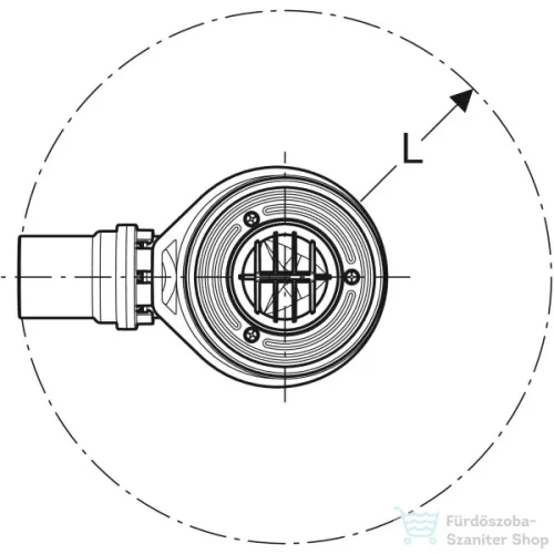 Geberit zuhanytálca szifon 30 mm-es vízzárral,d90 mm,króm fedéllel,150.583.21.1