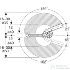 Geberit 32 cm-es excenteres automata le- és túlfolyógarnitúra beépítő készlet nélkül,ellenáram elvvel,150.595.00.6