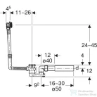 Geberit 26 excenteres automata le- és túlfolyógarnitúra összefolyóval, beépítő készlet nélkül 150700006