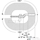 Geberit 26 excenteres automata le- és túlfolyógarnitúra összefolyóval, beépítő készlet nélkül 150700006