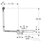 Geberit 73 cm-es excenteres le- és túlfolyógarnitúra összefolyóval, beépítő készlet nélkül 150.701.00.6