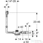 Geberit Pushcontrol le- és túlfolyógarnitúra beépítő készlettel,króm 150.750.21.6