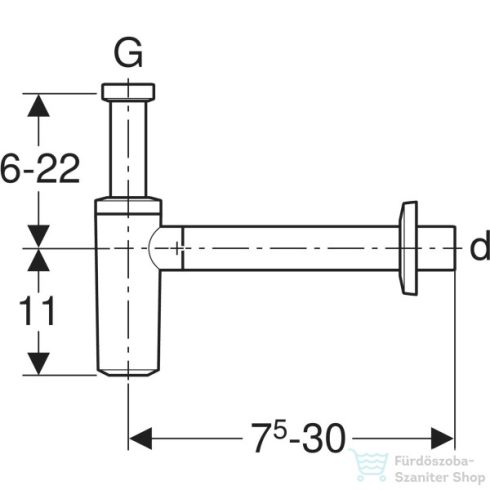 Geberit búraszifon (d:32 mm),matt fekete 151.034.14.1