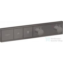   Hansgrohe RainSelect Termosztát falsík alatti szereléshez, 2 fogyasztóhoz, szálcsiszolt fekete/króm, 15380340